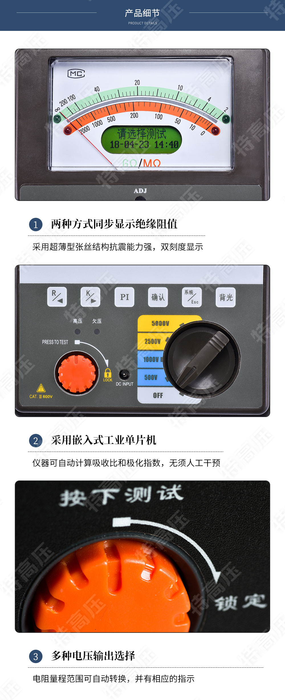 BC2010 智能雙顯絕緣電阻測(cè)試儀(四檔)(圖5) 絕緣電阻測(cè)試儀